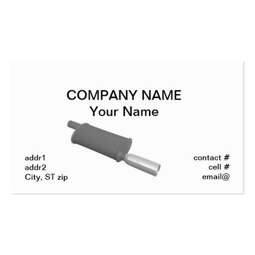 Automotive muffler business cards (front side)