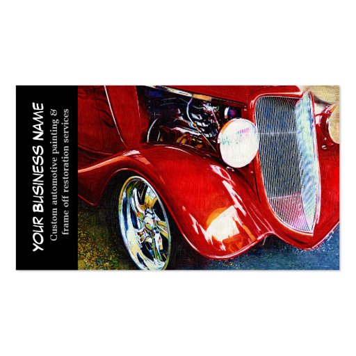 Automotive Red Classic Car Auto Painting Biz Business Card Template (front side)