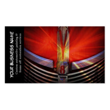 Automotive Red Classic Muscle Hotrod Engine Business Card Templates