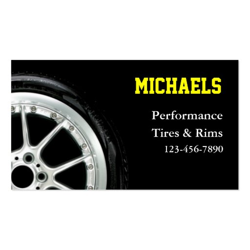 Automotive Tires and Rim Sales Double-Sided Standard Business Cards