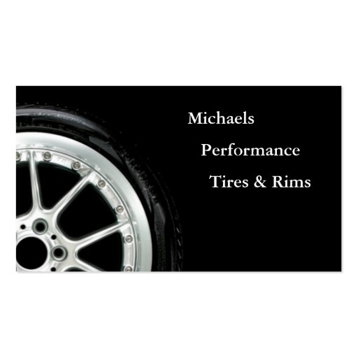 Automotive Tires and Rim Sales Business Cards (front side)