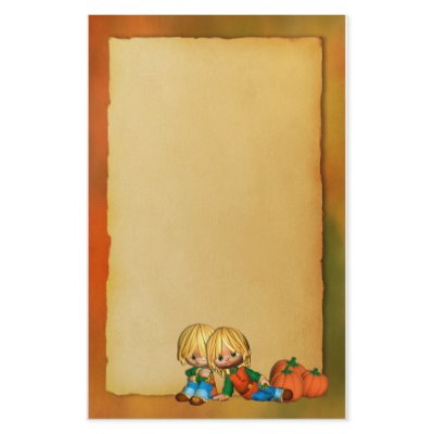 Autum Harvest Kids Stationery by RainbowCards