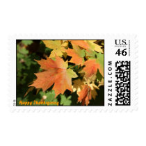 Autum leaves and Happy Thanksgiving Postage