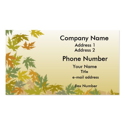 Autum Leaves Business Cards (front side)