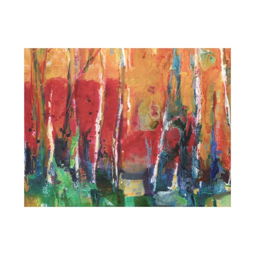 Autumn Abstract Landscape Art Painting Canvas Print