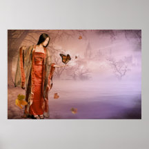 Autumn and Monarch Butterflies Posters