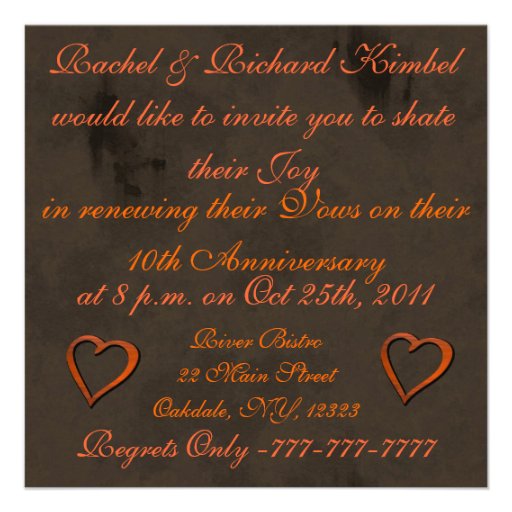Autumn ANNIVERSARY INVITATIONS