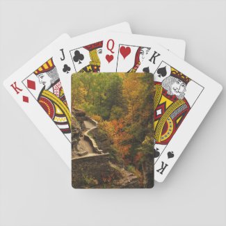 Autumn at Treman Park in Ithaca Playing Cards