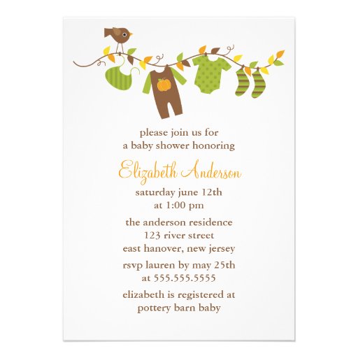 Autumn Baby Shower Personalized Invitation