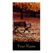 autumn bench writer business card template