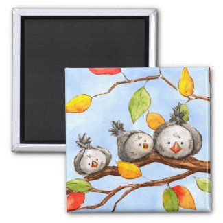 Autumn Birds Trio Magnet