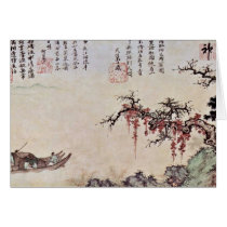 Autumn Boating On The River By Sheng Mou Greeting Cards