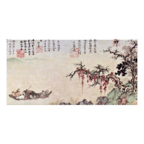 Autumn Boating On The River By Sheng Mou Picture Card