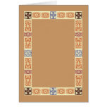 Autumn Border Brown Blue Blank Art Card