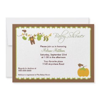 Autumn Boys Baby Shower Invitation invitation