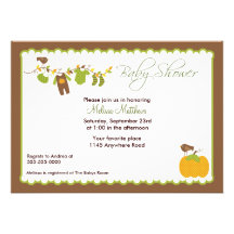 Autumn Boys Baby Shower Invitation