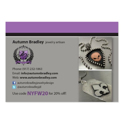 Autumn Bradley Business Cards (back side)