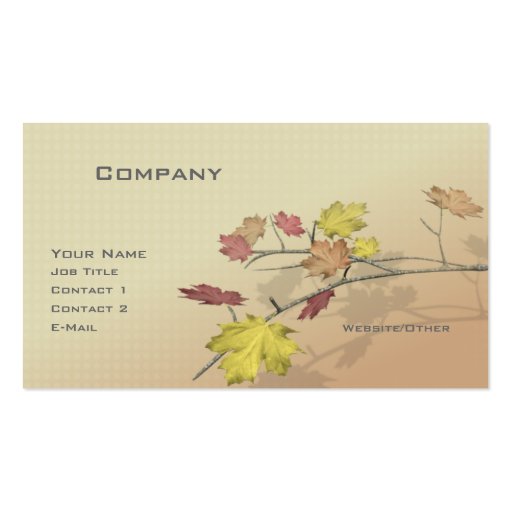 Autumn Branch Business Card Template (front side)