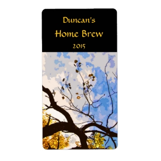 Autumn Branches Abstract Beer Label