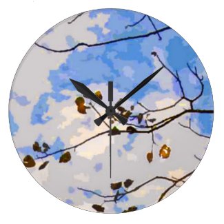Autumn Branches Abstract Wall Clock