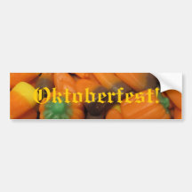 Autumn Candy Corn "Oktoberfest!" Bumper Sticker