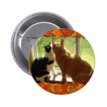 Autumn Cats Pinback Buttons