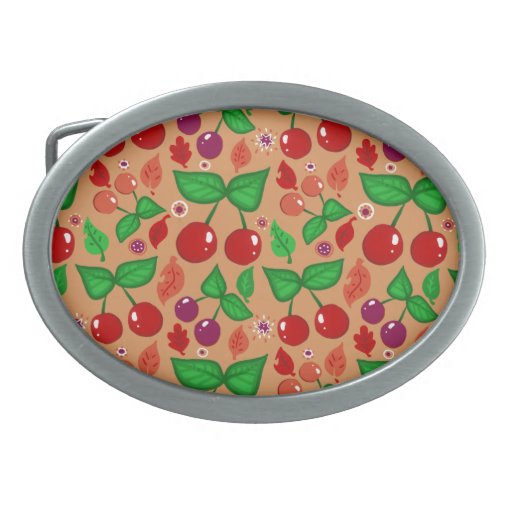 Autumn Cherries Pattern Belt Buckles