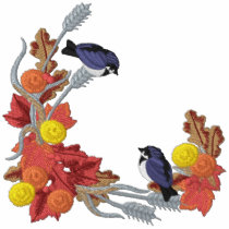 Autumn Chickadees embroidered shirts by Embroidery4U Autumn Chickadees embroidered shirts