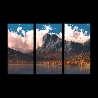 Autumn Cliffs (Triptych) Canvas Print