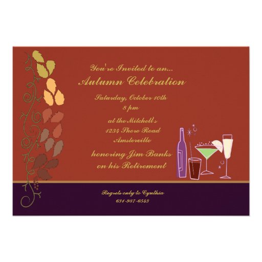 Autumn Cocktails Invitation (front side)