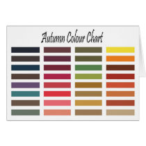 Autumn color chart greeting cards