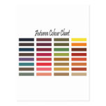 Autumn color chart postcards