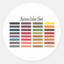 Autumn color chart round sticker