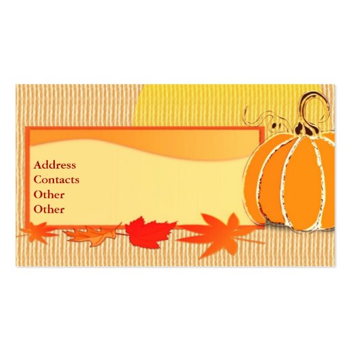 Autumn Colors Business Card (back side)