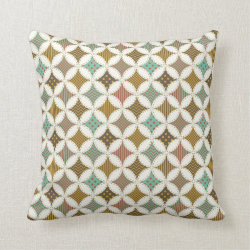 Autumn Colors Diamond Star in Circle Pattern Print Throw Pillows