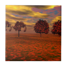 Autumn Colors Maple Trees Art Gifts Ceramic Tiles