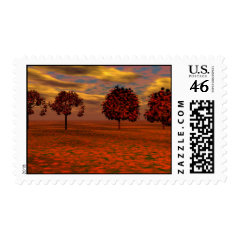 Autumn Colors Maple Trees Art Gifts Postage Stamp