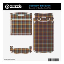 autumn colors plaid pattern BlackBerry bold 9700 skin