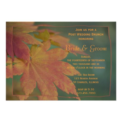 Autumn Colors Post Wedding Brunch Invitation