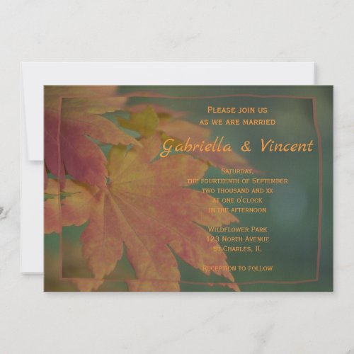 Autumn Colors Wedding Invitation invitation