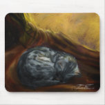 Autumn colours: Sleeping Grey Cat - mousepad