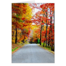 Autumn country road cards