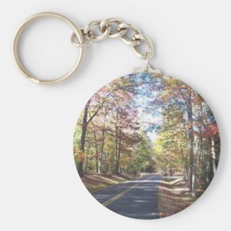 Autumn Country Road Keychain