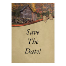 Autumn Country Theme Save The Date Wedding Invites