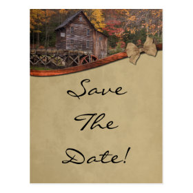 Autumn Country Theme Save The Date Wedding Post Card