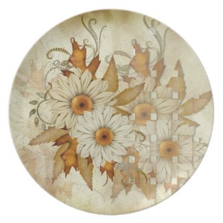 Autumn Daisy Dinner Plate