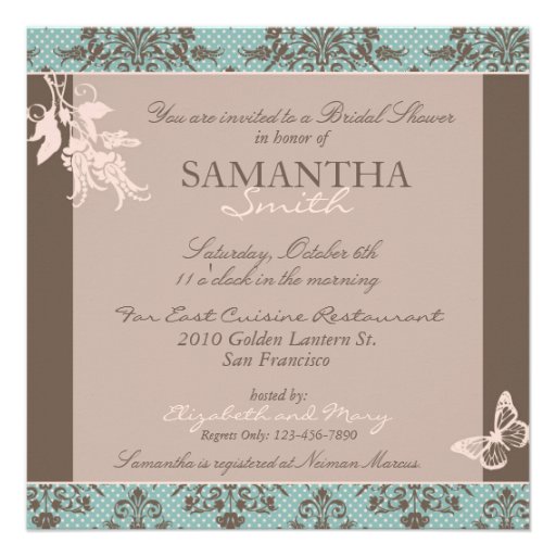 Autumn Damask BRS Invitation Square B