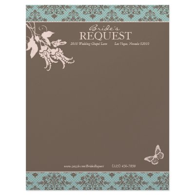Autumn Damask Letter Head Personalized Letterhead by BridesRequest