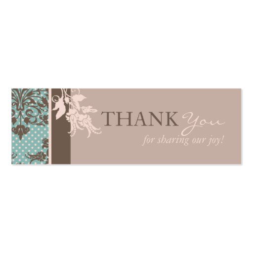 Autumn Damask TY Skinny Card Business Card (front side)