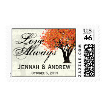 Autumn Dancing Blooms Tree Postage